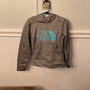 The North Face Girl size xs (6) fleece lined gray hoodie